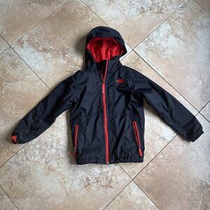 The Nort Face Dryvent Hooded 3 in 1 Jacket Boy's Size S (7/8) Black/Red